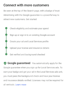 google guaranteed local service ads